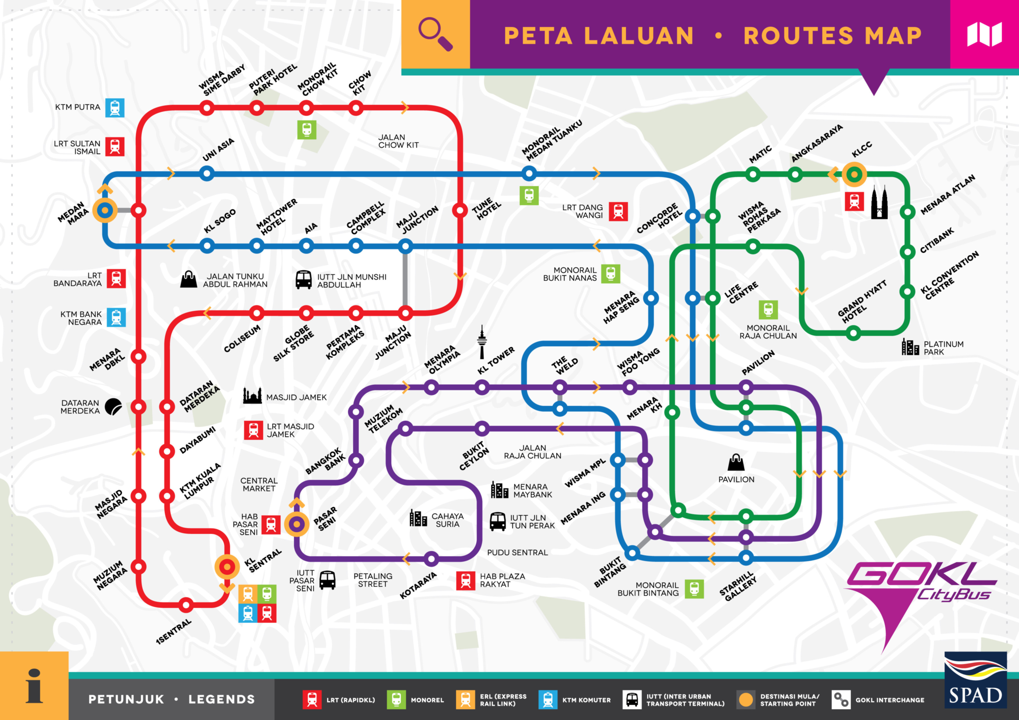 مسیر اتوبوس های گو کوالالامپور