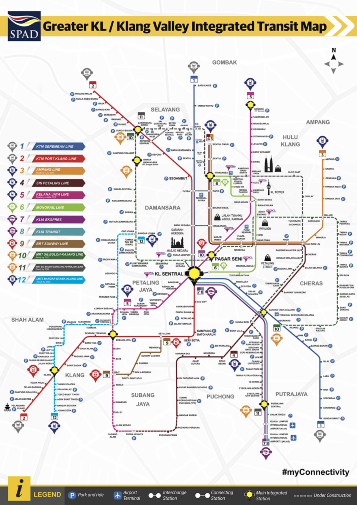 نقشه خطوط راه آهن کوالالامپور
