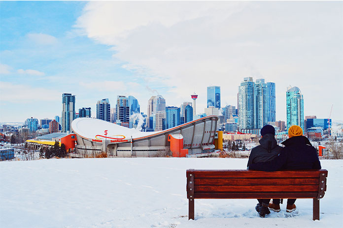 کلگری از جاذبه های توریستی کانادا در زمستان