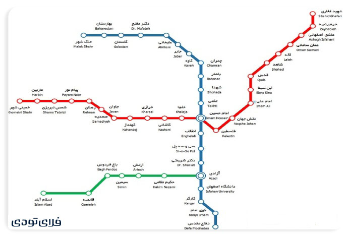  نقشه متروی اصفهان