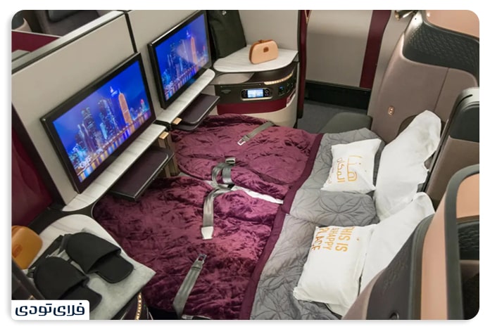 صندلی‌های هواپیمای شرکت قطر ایرویز