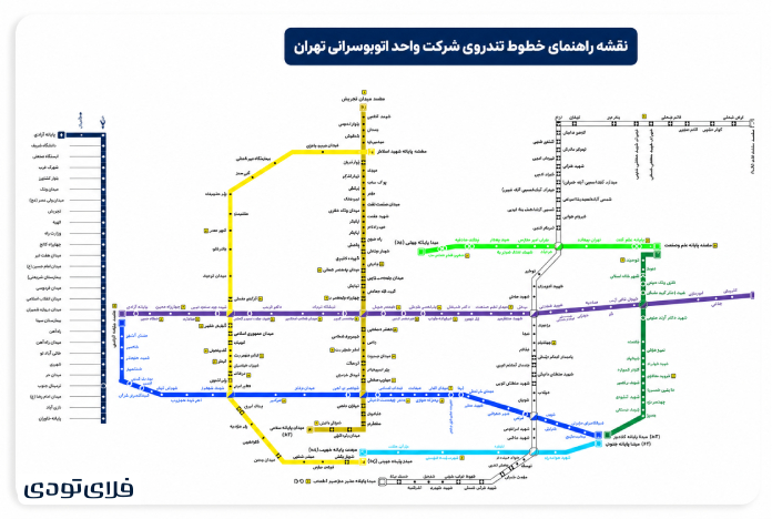 نقشه بی آر تی تهران نکات استفاده از BRT برای مسافران تهران