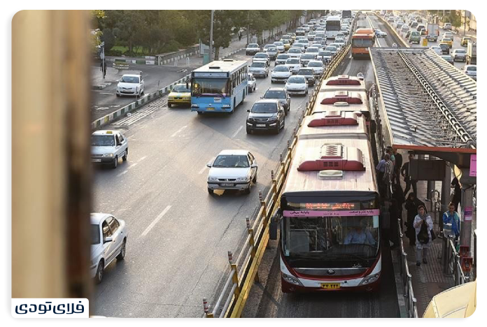 نقشه بی آر تی تهران پرترددترین خطوط BRT تهران