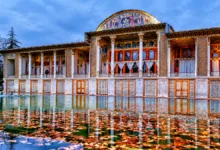 باغ عفیف آباد از جاهای دیدنی شیراز در پاییز